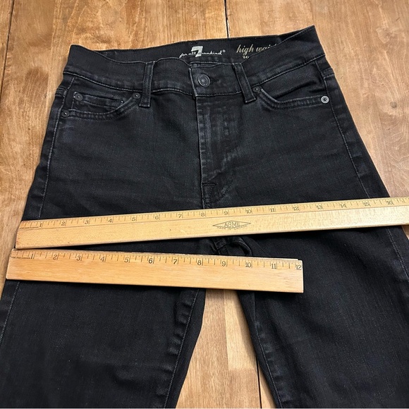 7 For All Mankind Black High Rise Jeans Size 25 Made In Italy - Picture 13 of 13